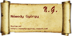 Némedy György névjegykártya